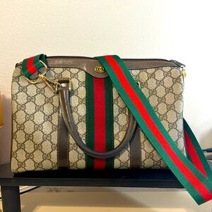 Gucci pvc vintage cherryline Boston bag with unbranded strap.
